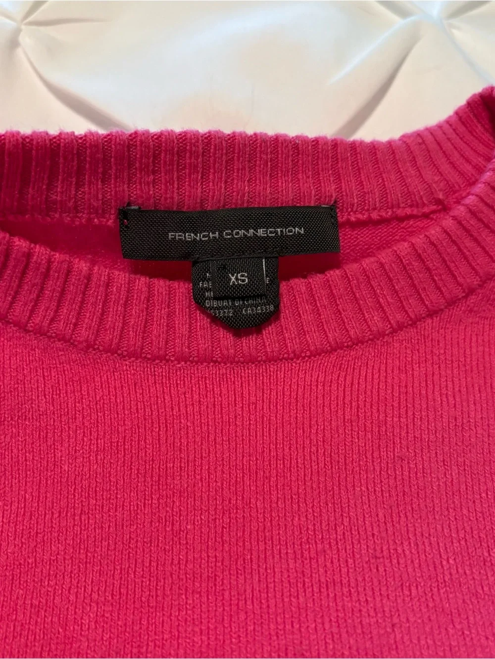 French Connection Classic Crew Neck Sweater, Bright Pink, Size XS